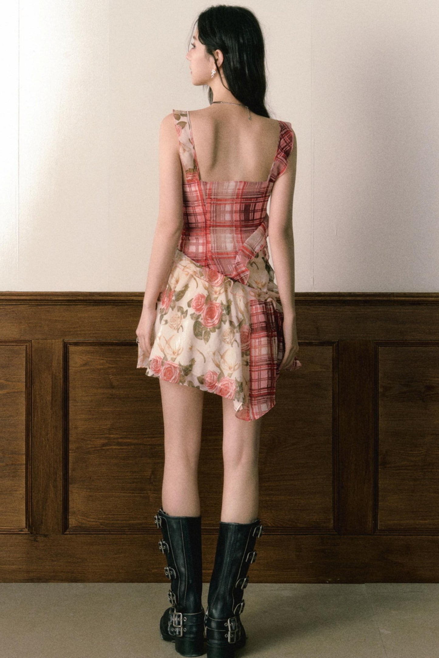 Floral Ruffle Halter Dress