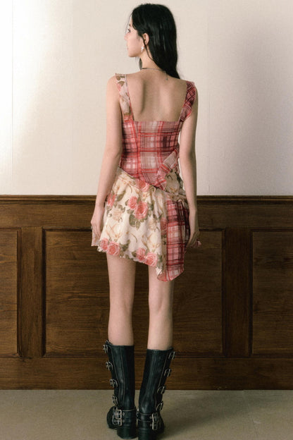 Floral Ruffle Halter Dress