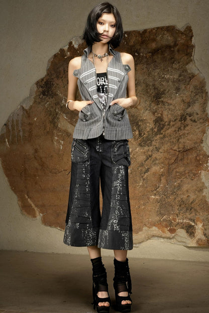 Sleeveless Gothic Halter Top