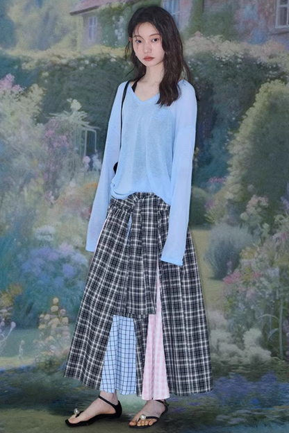 Retro Plaid A-Line Skirt