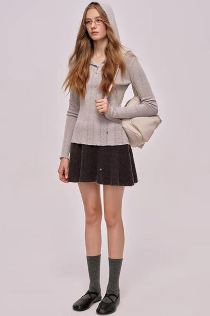 Sheep Wool Silk Hooded Sweater