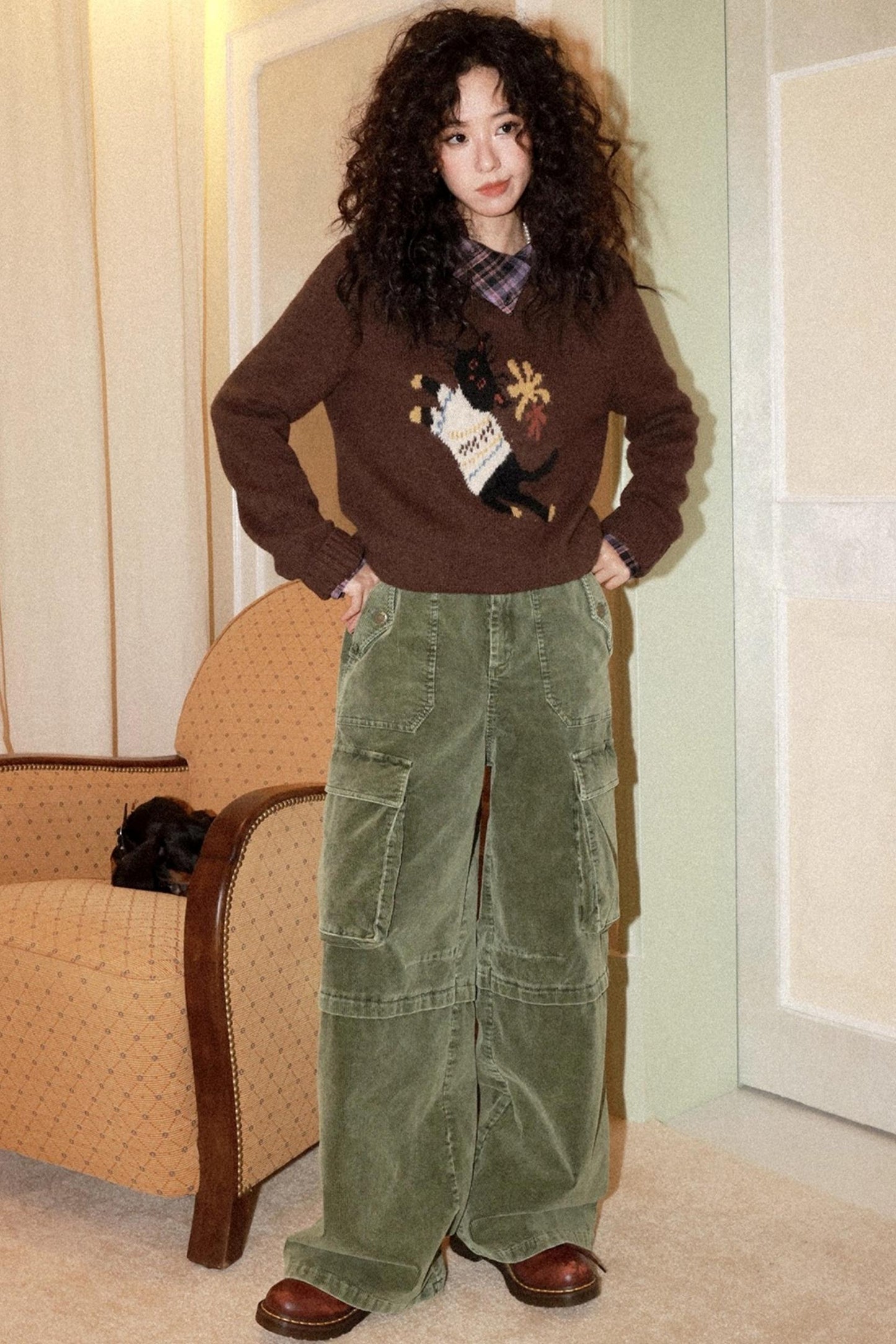 Retro Corduroy Cargo Pants