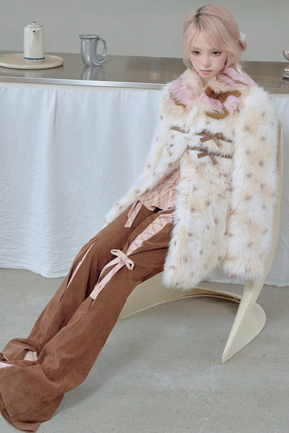 Corduroy Patchwork Flared Pants