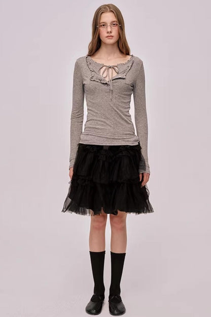 Layered Wave Lace Top