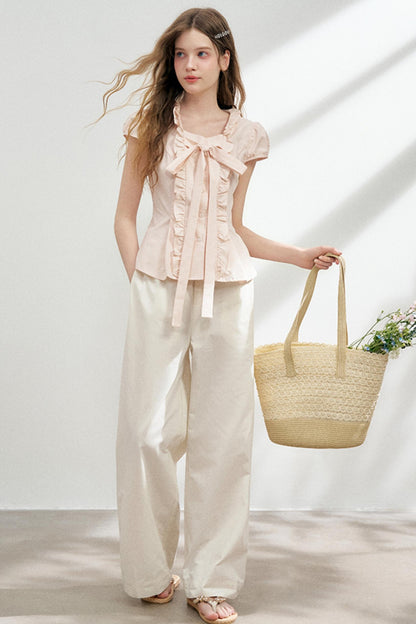 Pink Pleated Blouse