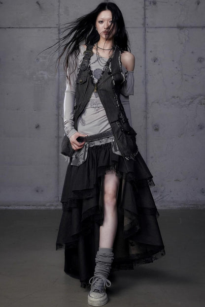 Workwear Waist Denim Vest