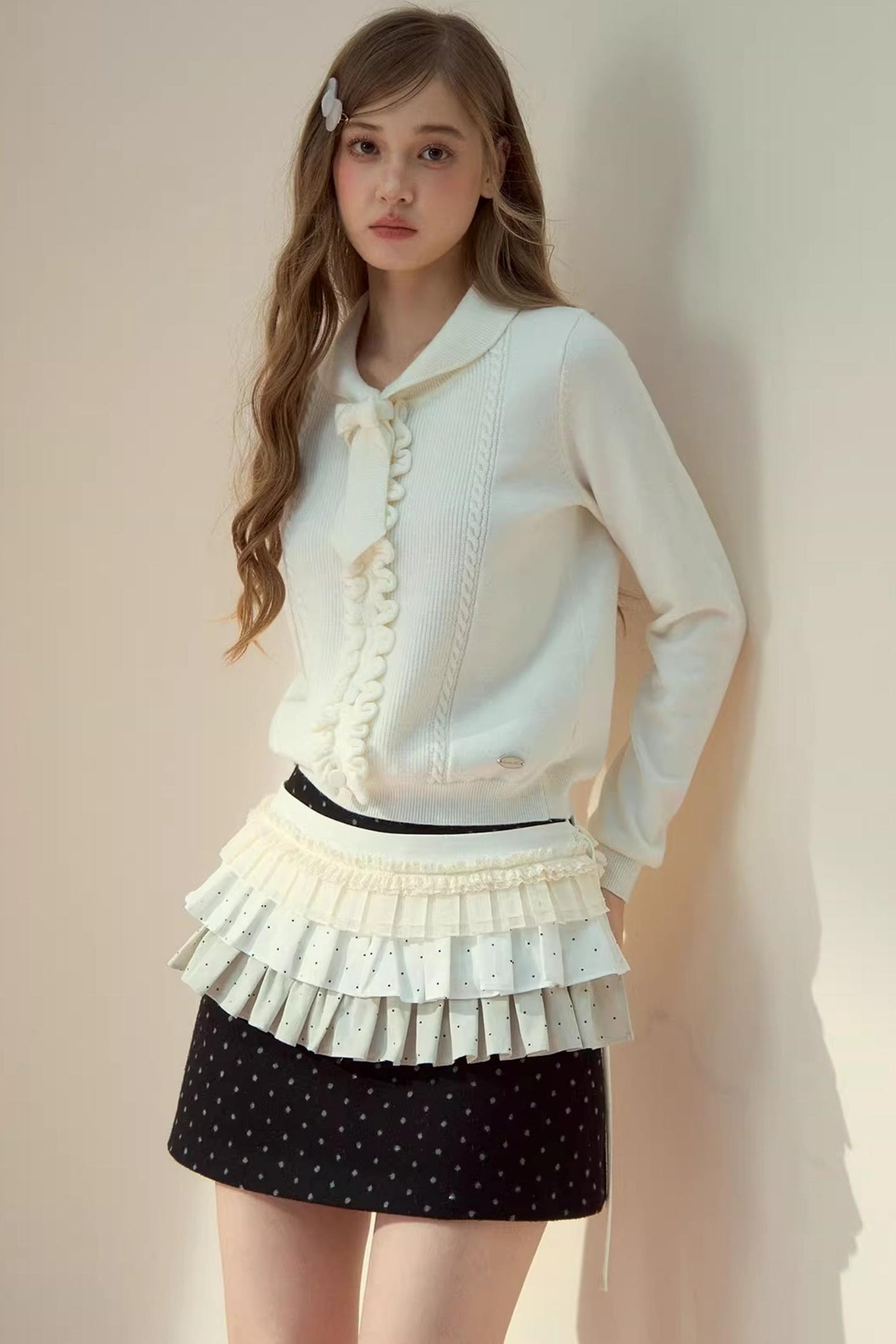 Forest Gray Lace Knit Sweater