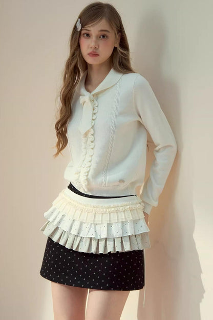 Forest Gray Lace Knit Sweater