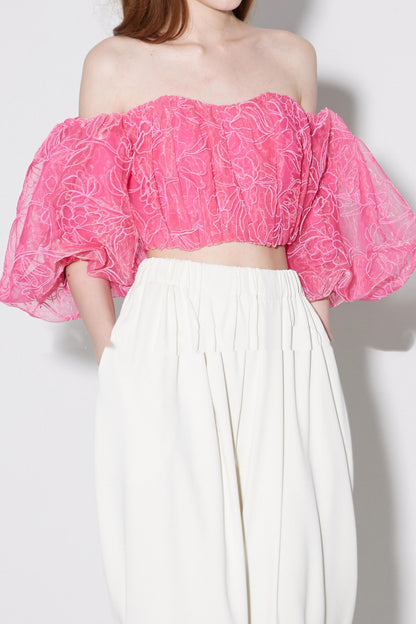 Pink Floral Crop Top