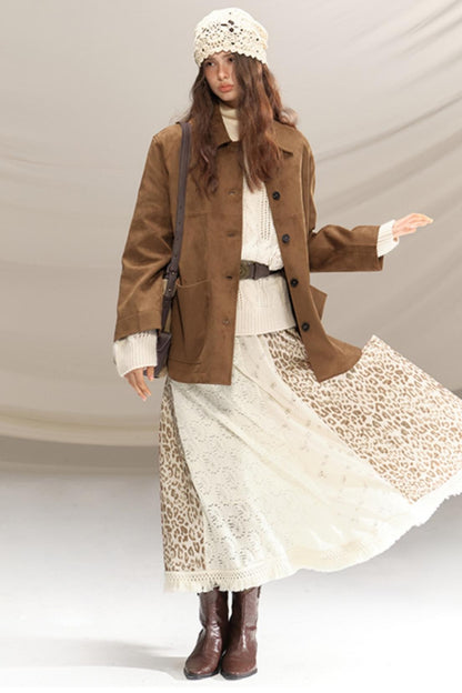 Beaded Silk Leopard Skirt