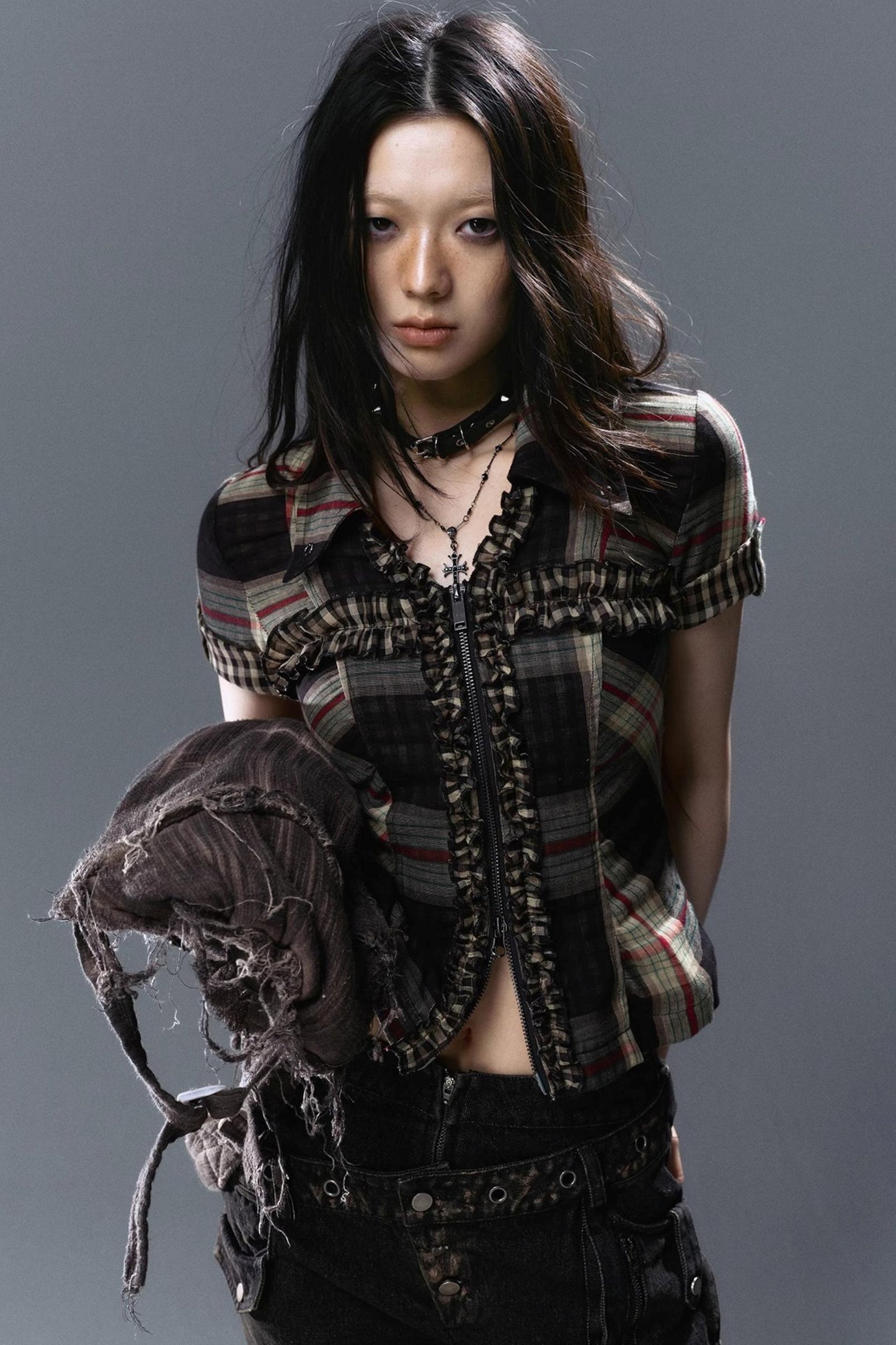 Vintage Lace Pleated Blouse