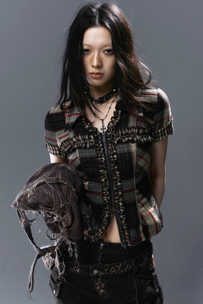 Vintage Lace Pleated Blouse