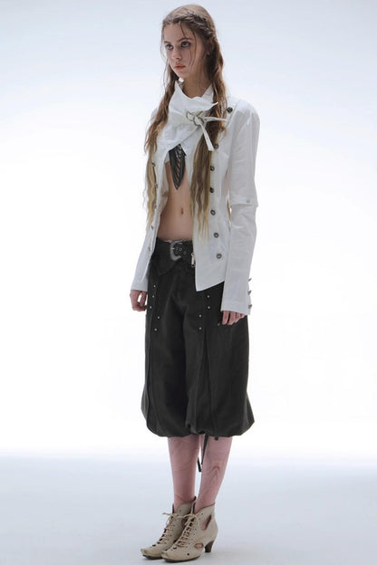 Detachable Sleeve Turtleneck Windproof Jacket