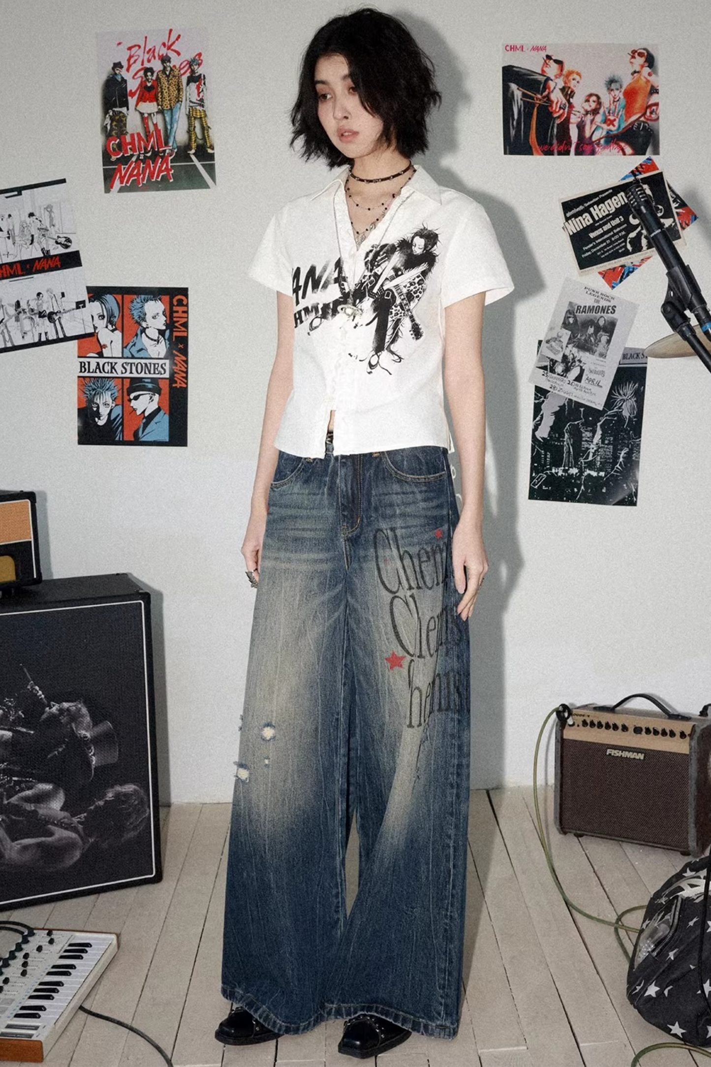 High-Waisted Flared Jeans