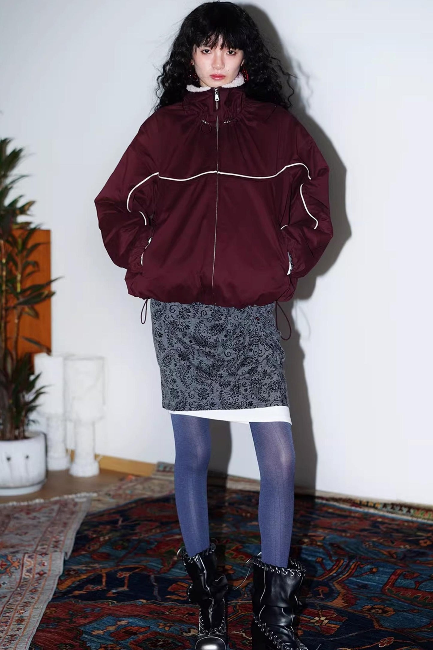 Retro Paisley Sweater Skirt Set-Up