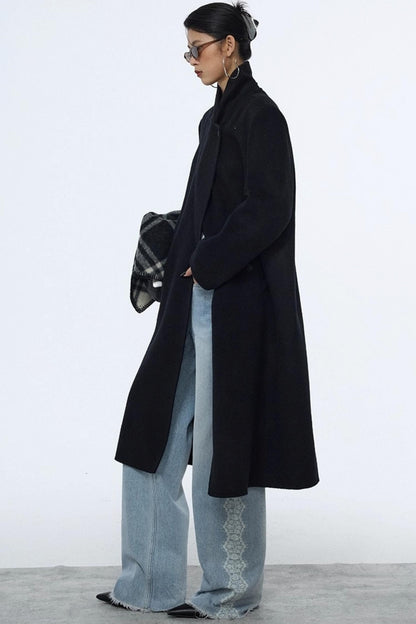 Lace Raw Hem Straight Jeans