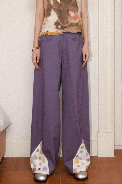 Eggplant Purple Button Pants