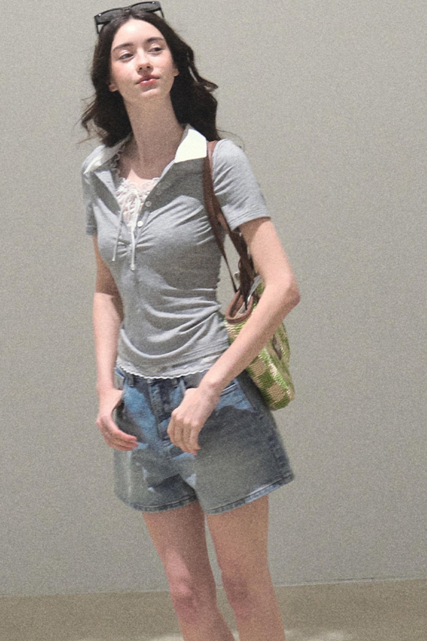 Vintage Skinny Denim Shorts