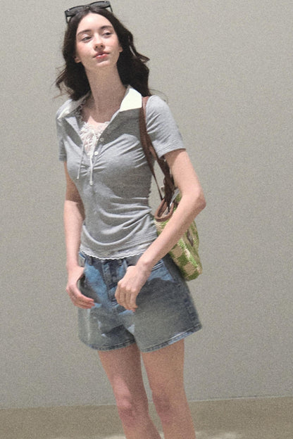 Vintage Skinny Denim Shorts