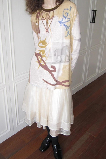 Print Long-Sleeved T-Shirt