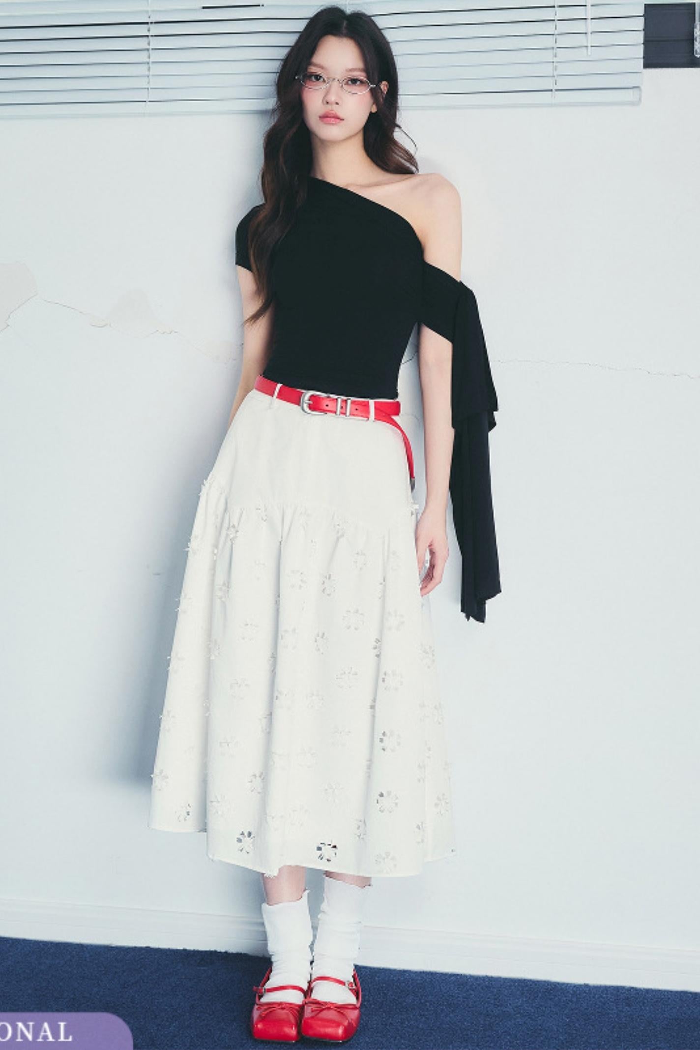 Heart Slob Floral A-Line Skirt