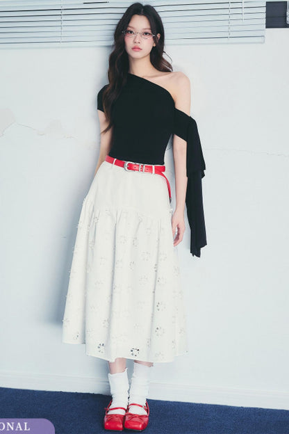 Heart Slob Floral A-Line Skirt