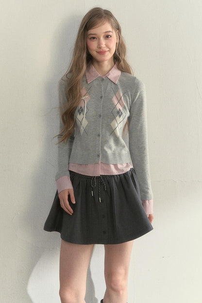 Vintage Rhombus Knit Sweater Top