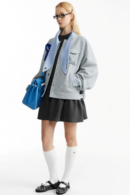 Dark Grey Large Button Dress