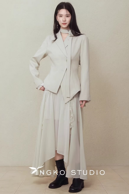 Irregular Hemp Patchwork Skirt