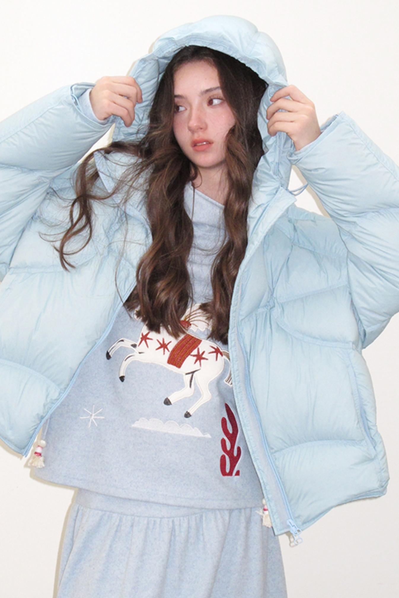 Three-Dimensional Pony Knit Top & Skirt Set