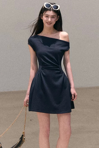 Lyocell-Asymmetrisches-Spitzenkleid