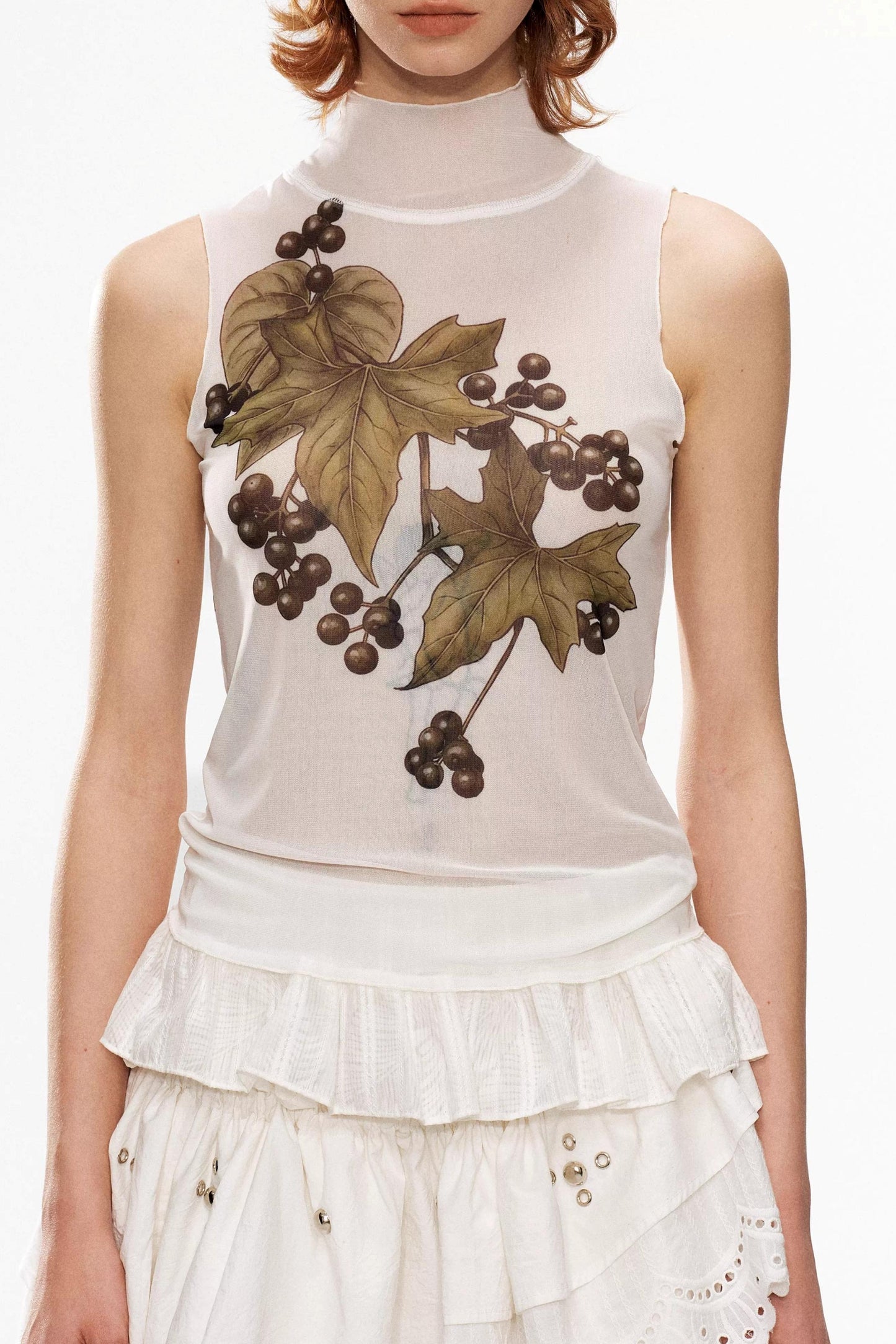 Grape Print Mesh Vest