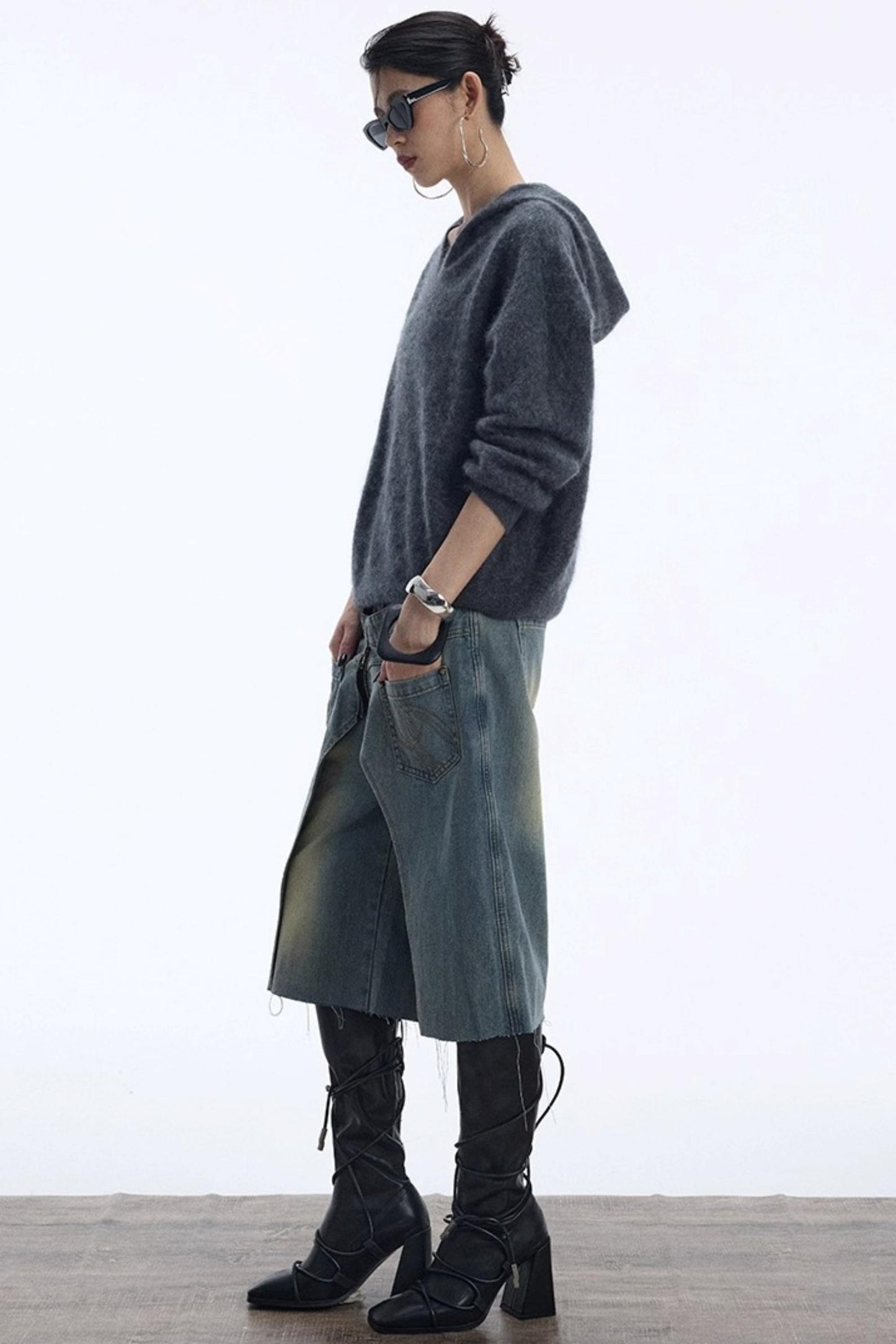 Distressed Denim Shorts