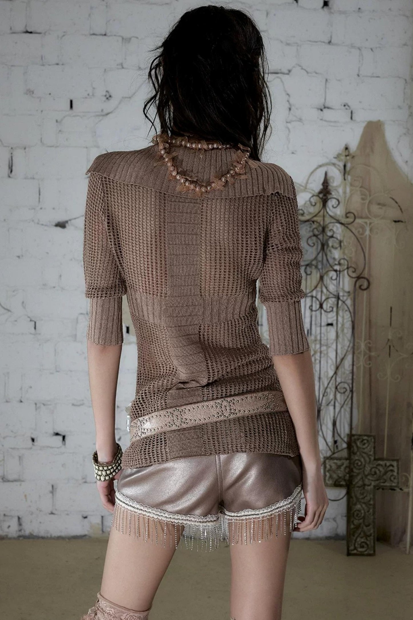 Hollow Star Knit Top
