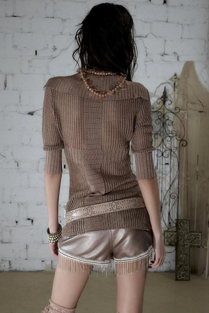 Hollow Star Knit Top