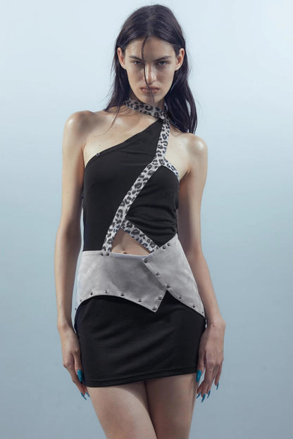 Leopard Patchwork Dress