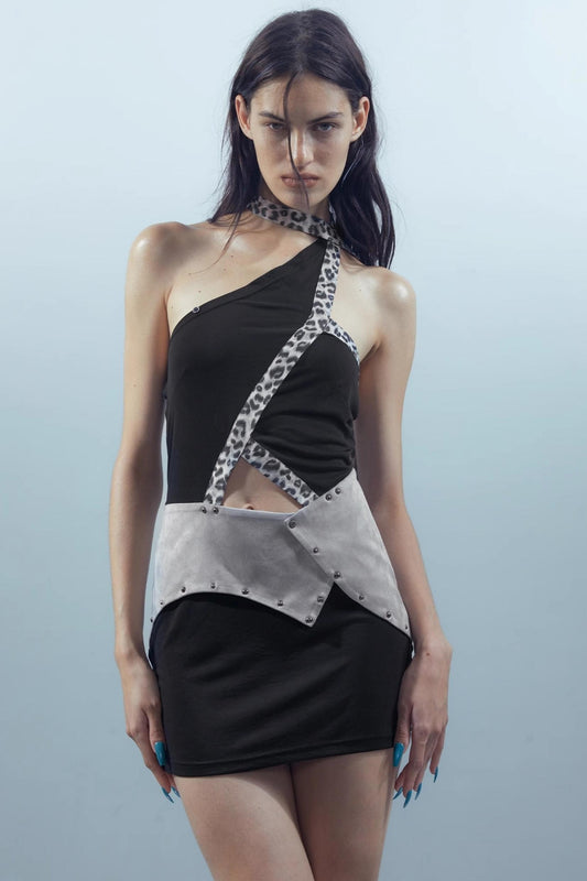 Leopard Patchwork Dress