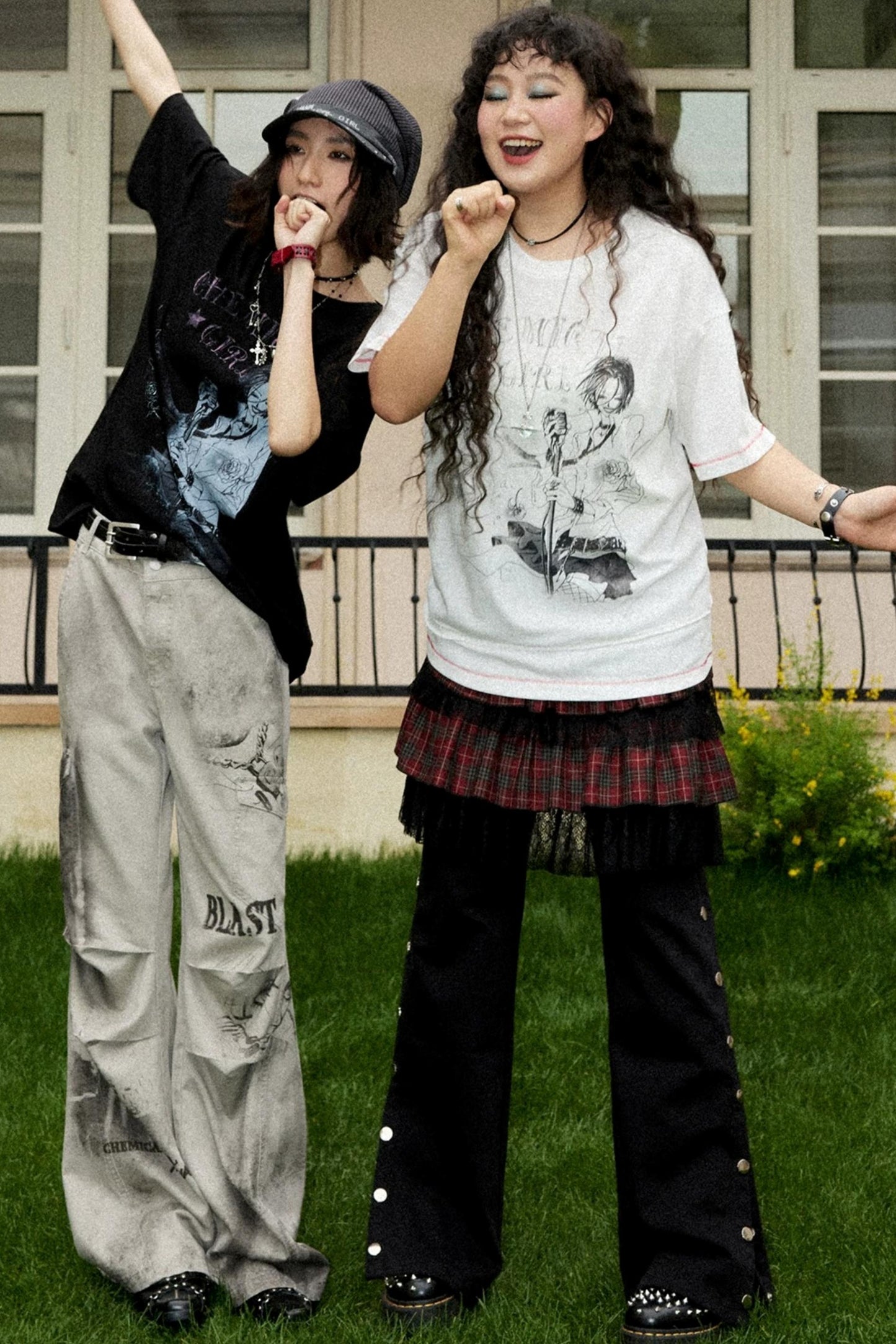 Distressed Patchwork Flared Pants