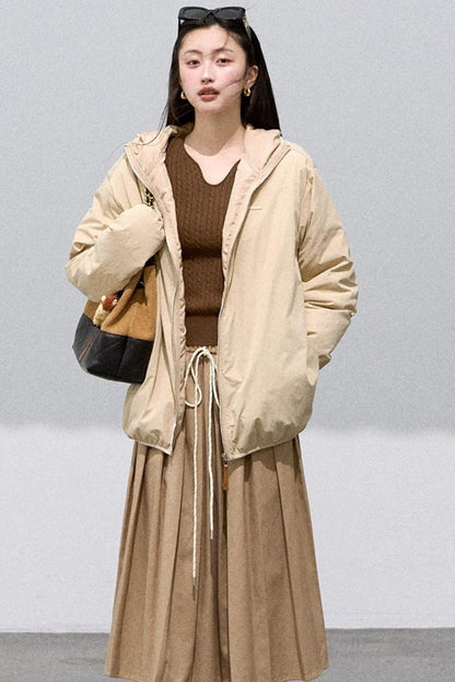 Old Money Leather Label Down Jacket