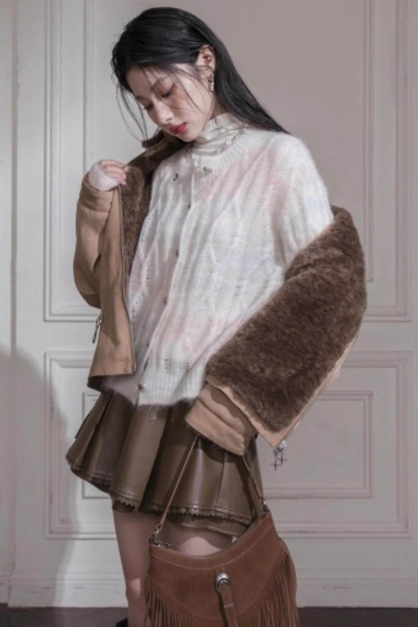 Gradient Alpaca Wool Cardigan