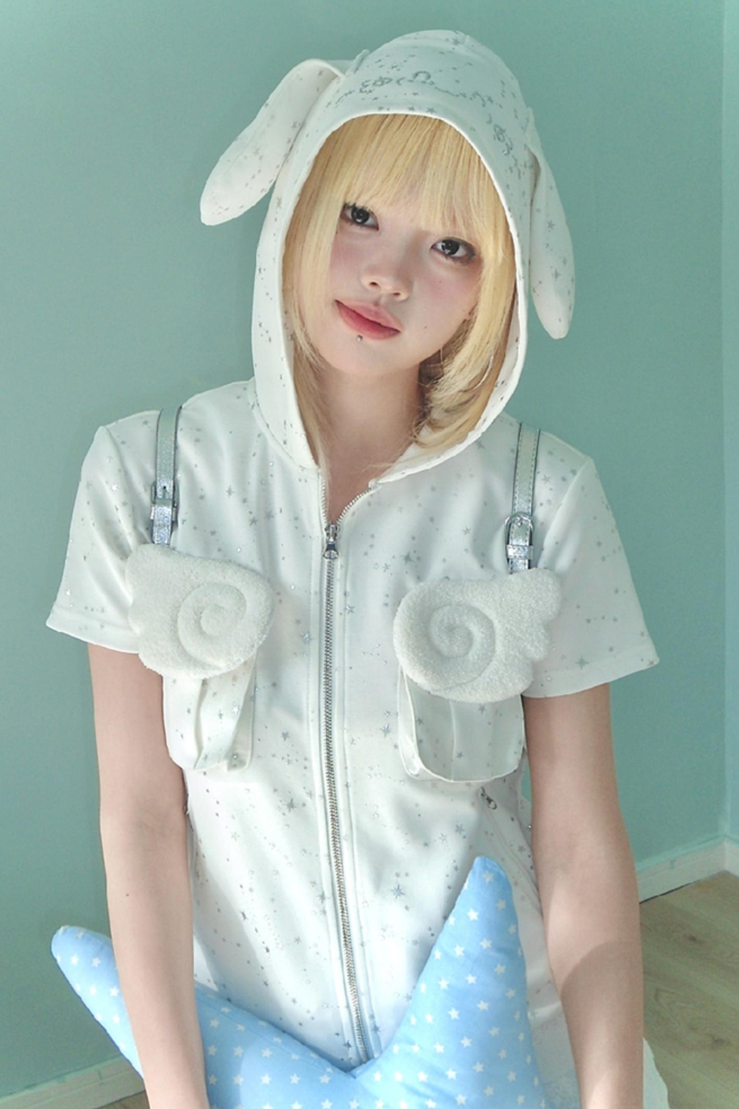 Silver Angel Wing Hoodie Top