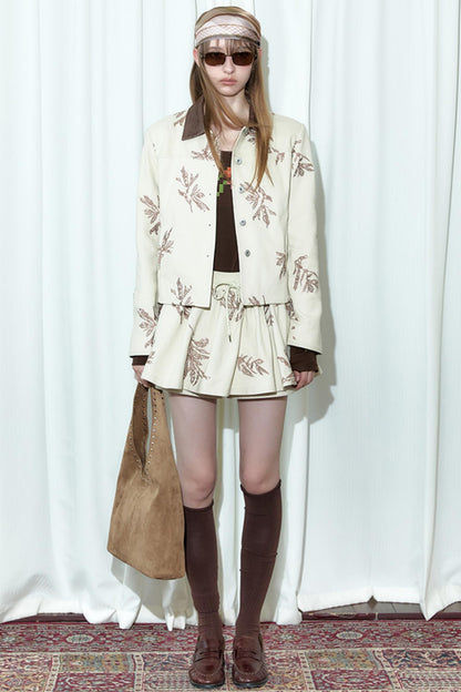 Thorns Embroidered Denim Jacket Set-Up