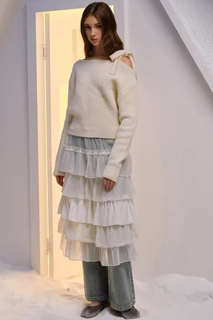 Hand-Dyed French Ruffled Skirt