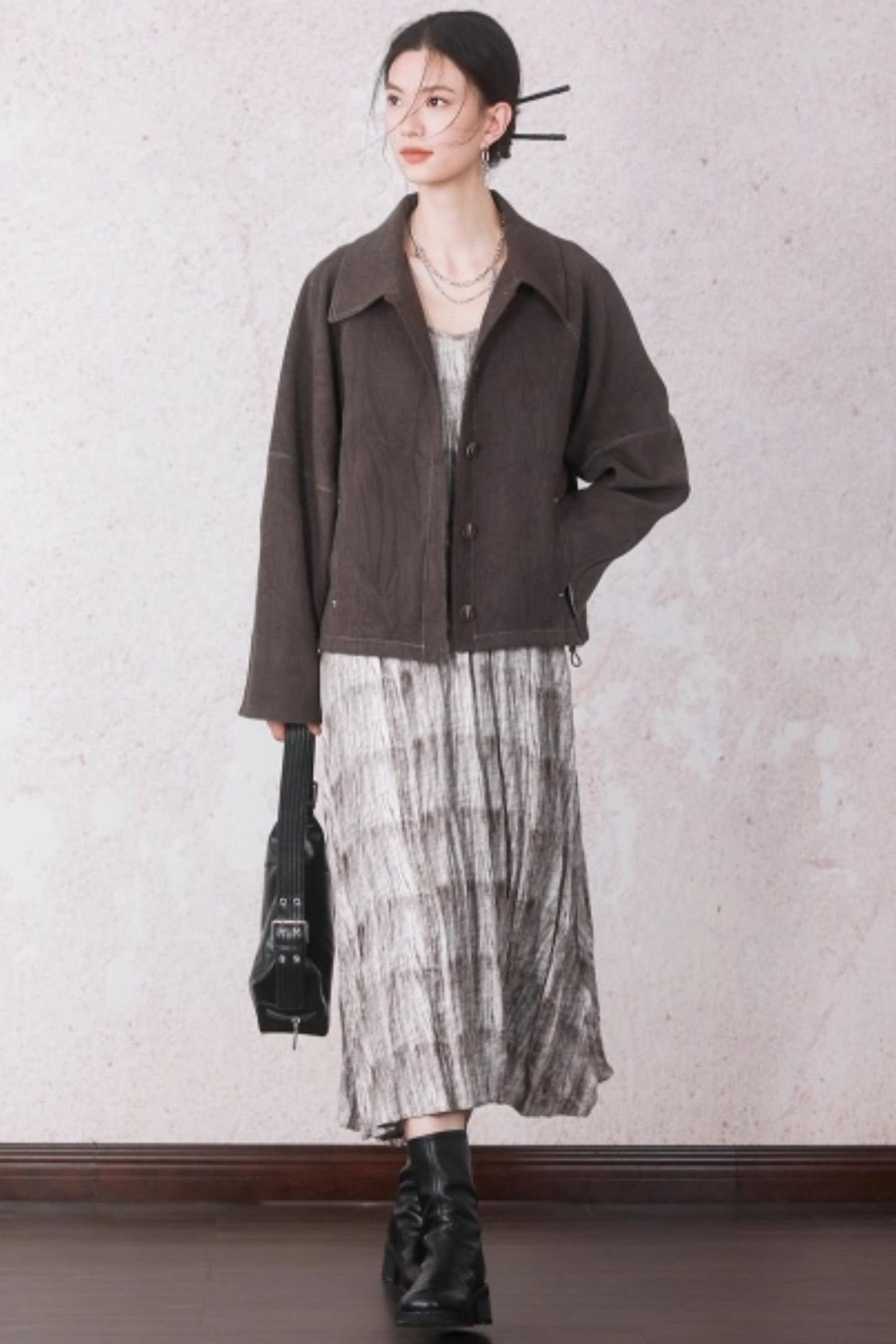 Patchwork Velvet-Feel Jacket