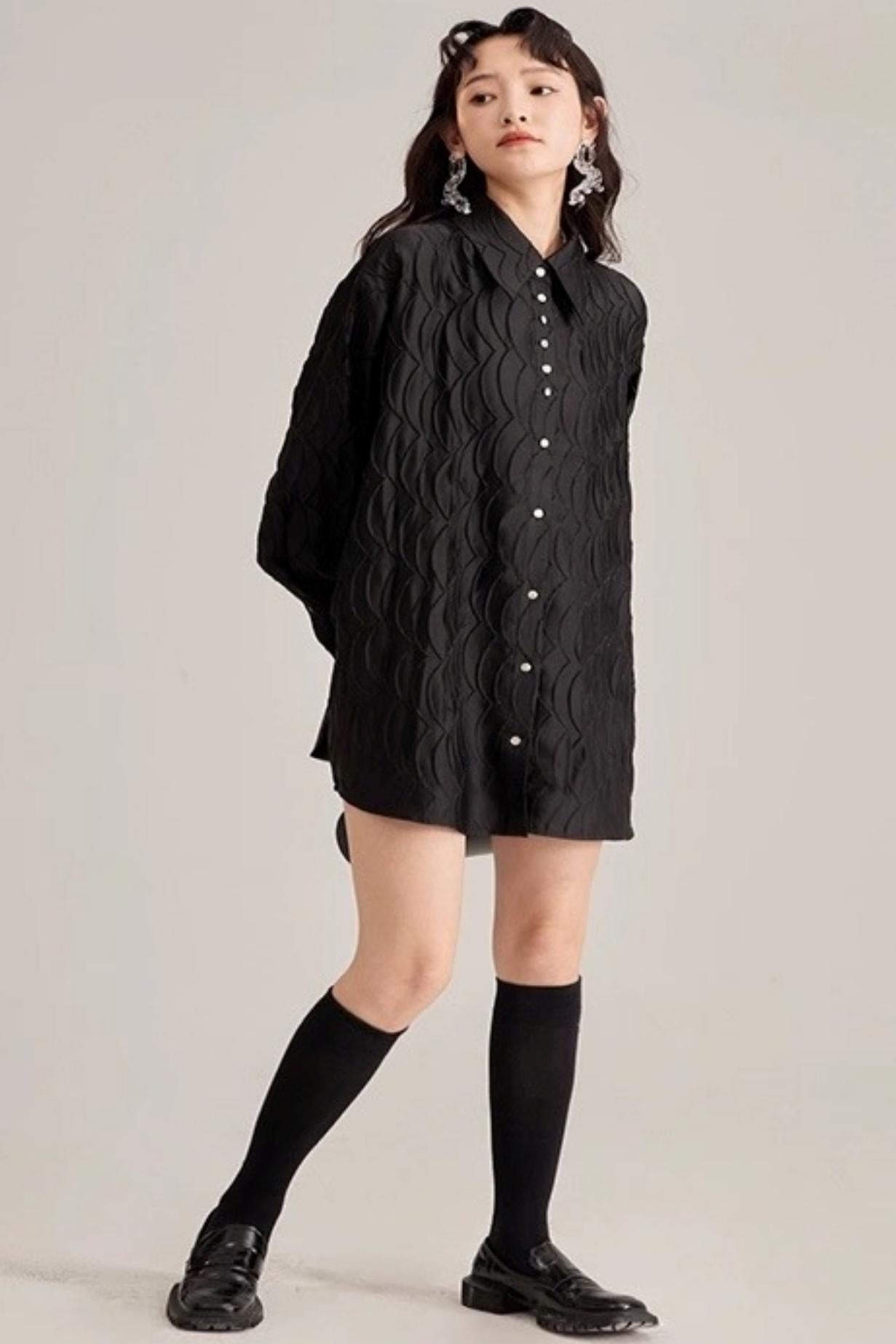 Original Design White Long-Sleeved Shirt