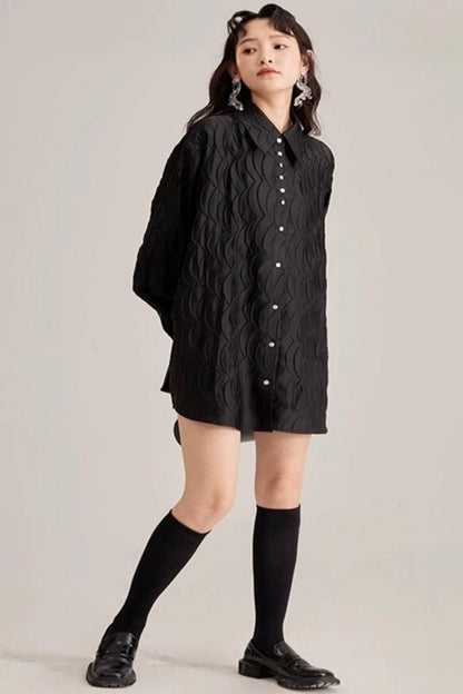 Original Design White Long-Sleeved Shirt