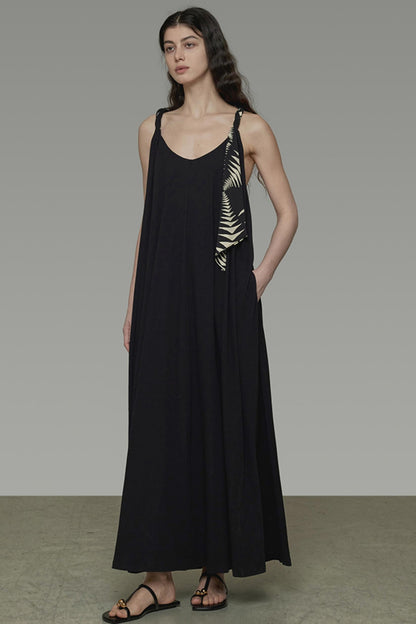 Twisted U-Neck Halter Dress