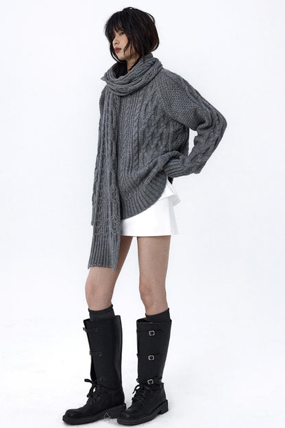 Retro Cable Loose Knitwear