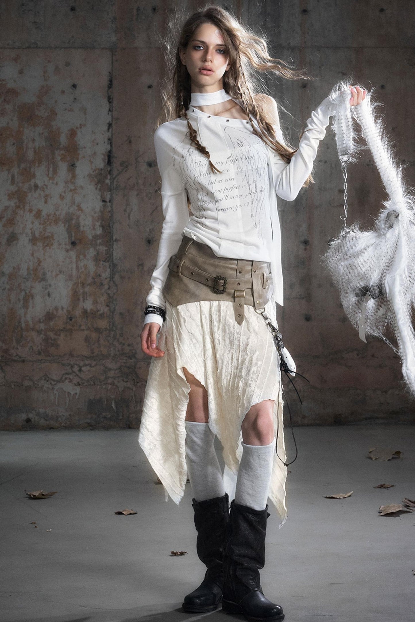 Swing Collar Long Sleeve Shirt