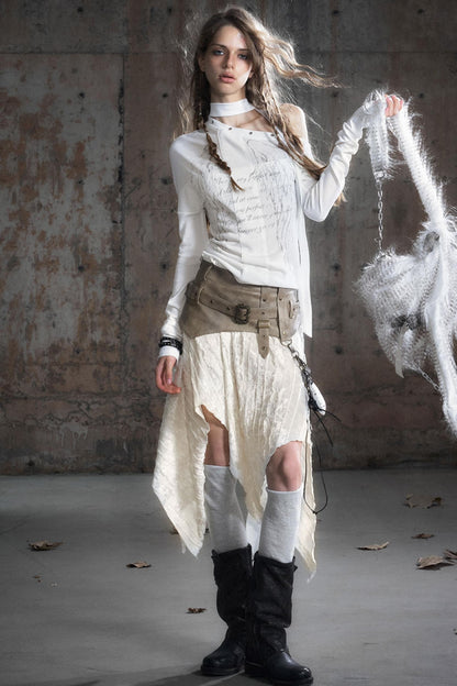 Swing Collar Long Sleeve Shirt